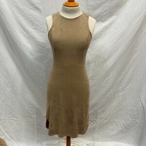 beige faux suede mini dress